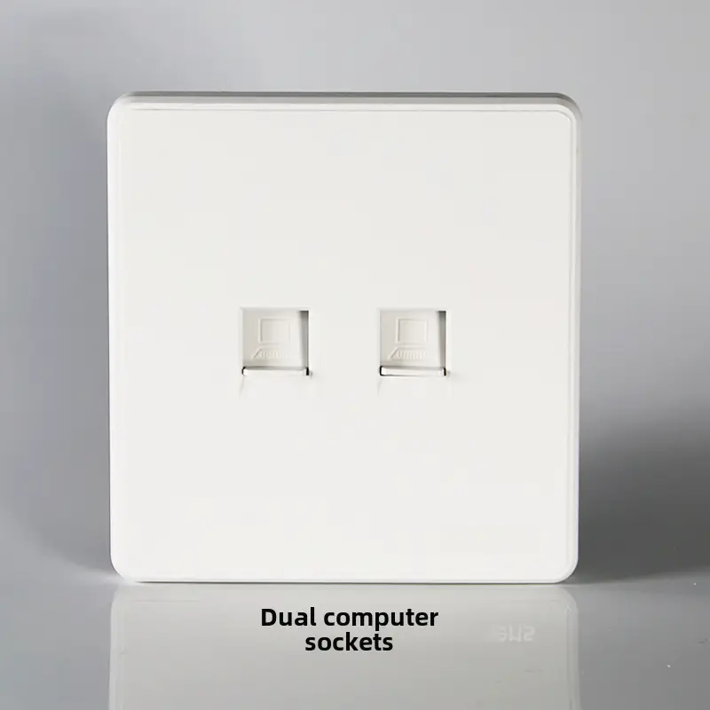 Household Concealed One-Open Double-Control Five-Hole Socket Panel Wholesale 86 Type One-Open Double-Link Wall Switch Energy-Saving