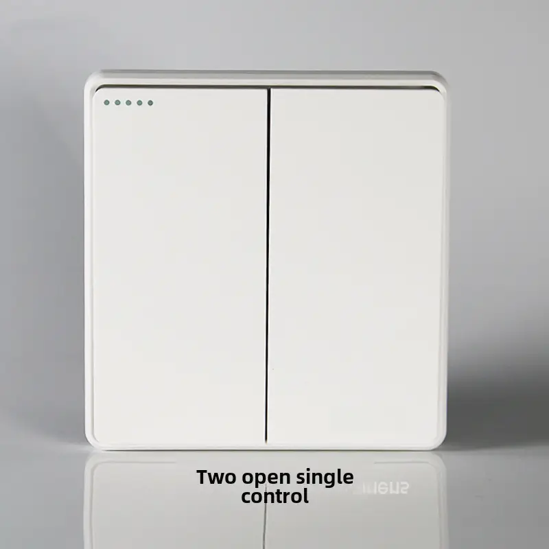 Household Concealed One-Open Double-Control Five-Hole Socket Panel Wholesale 86 Type One-Open Double-Link Wall Switch Energy-Saving