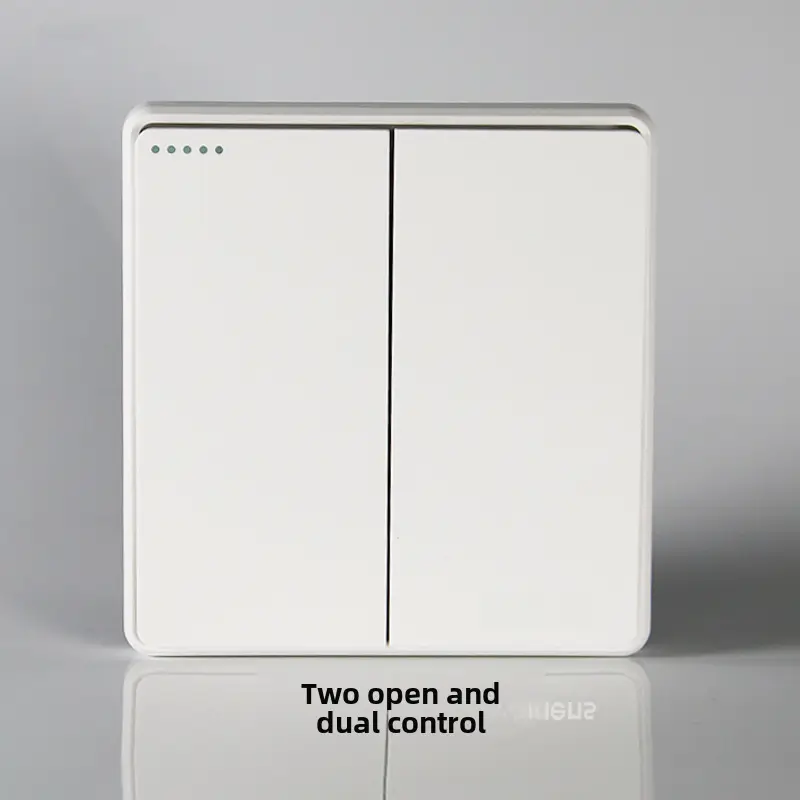 Household Concealed One-Open Double-Control Five-Hole Socket Panel Wholesale 86 Type One-Open Double-Link Wall Switch Energy-Saving