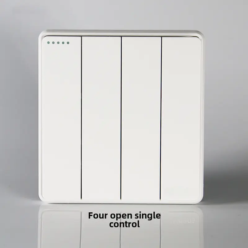 Household Concealed One-Open Double-Control Five-Hole Socket Panel Wholesale 86 Type One-Open Double-Link Wall Switch Energy-Saving