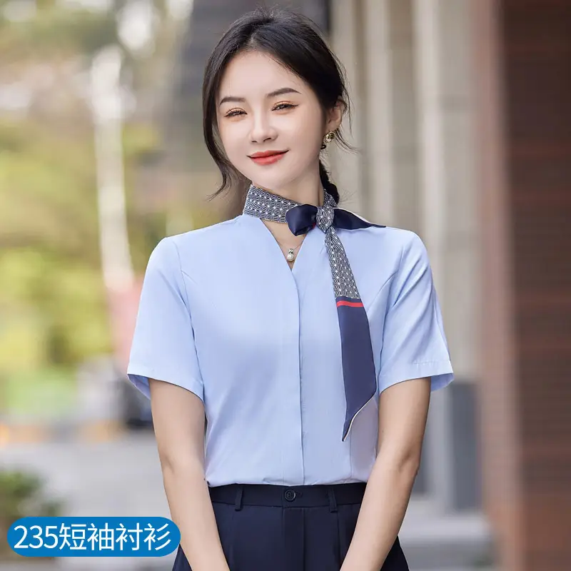 Women Long Sleeve Shirt Set Light Blue Tooling Sales