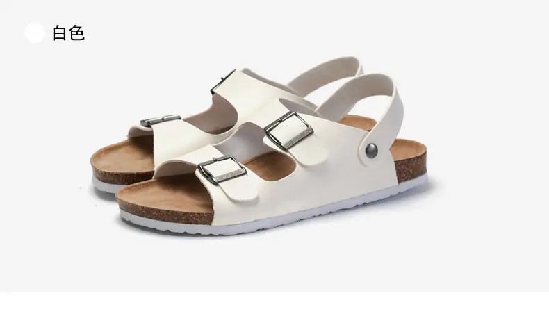 Men's Black Cork Strap Sandals Summer — feature 8