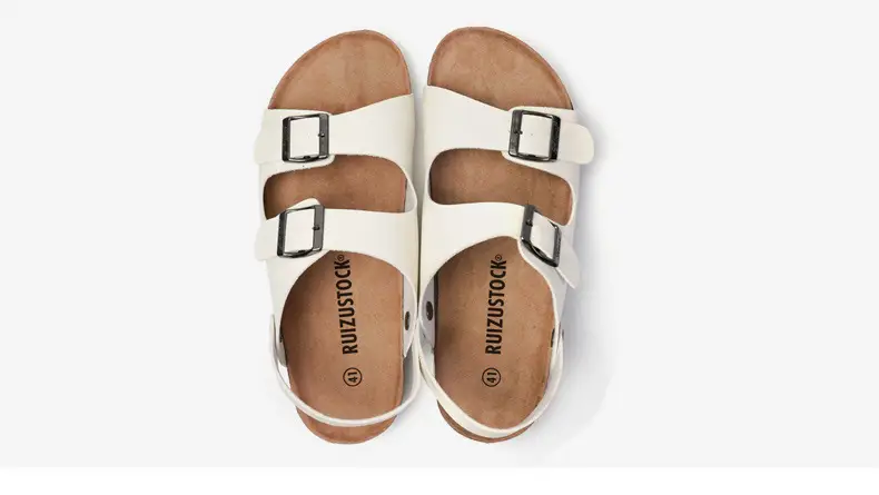 Men's Black Cork Strap Sandals Summer — feature 9