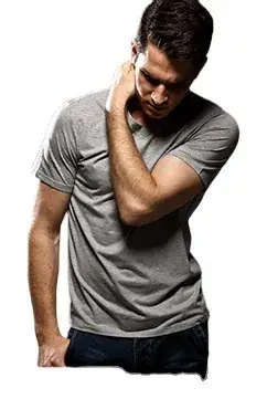 Men V-Neck Lycra T-Shirt Black White