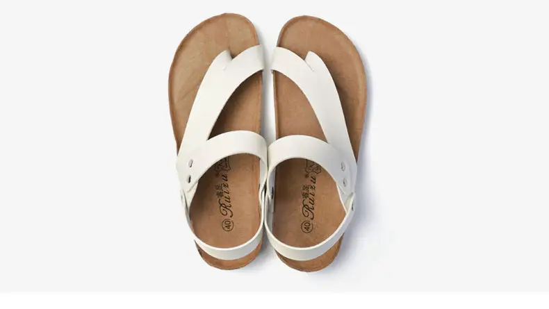 Men's White Cork Strap Sandals Summer — feature 12