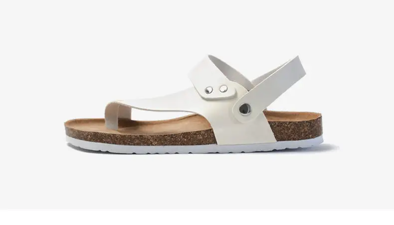 Men's White Cork Strap Sandals Summer — feature 13