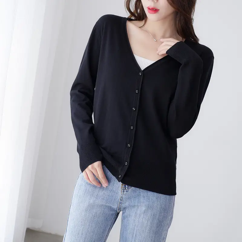 Red Knitted Cardigan for Women Large - Image 17
