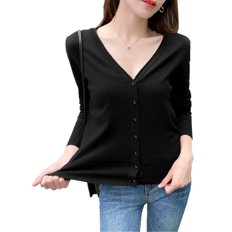Red Knitted Cardigan for Women Large - Image 19