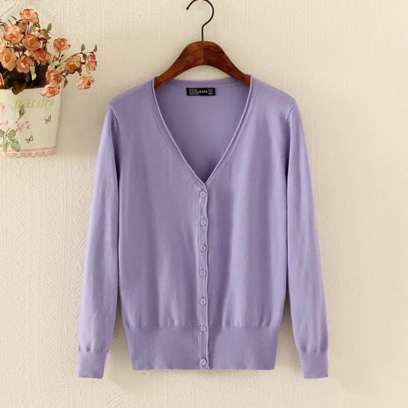 Red Knitted Cardigan for Women Large - Image 4