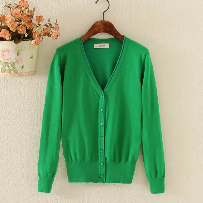 Red Knitted Cardigan for Women Large - Image 5