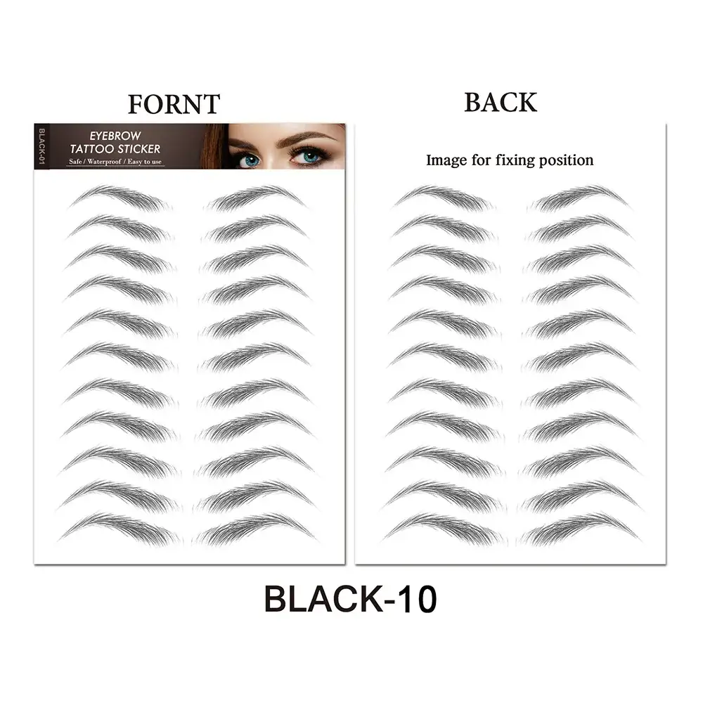 6d Imitation Eyebrow Stickers Black 10