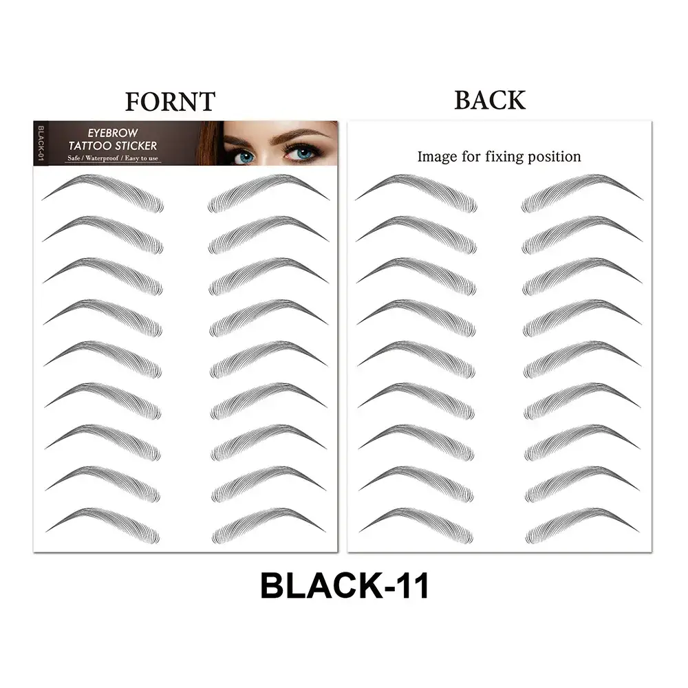 6d Imitation Eyebrow Stickers Black 10