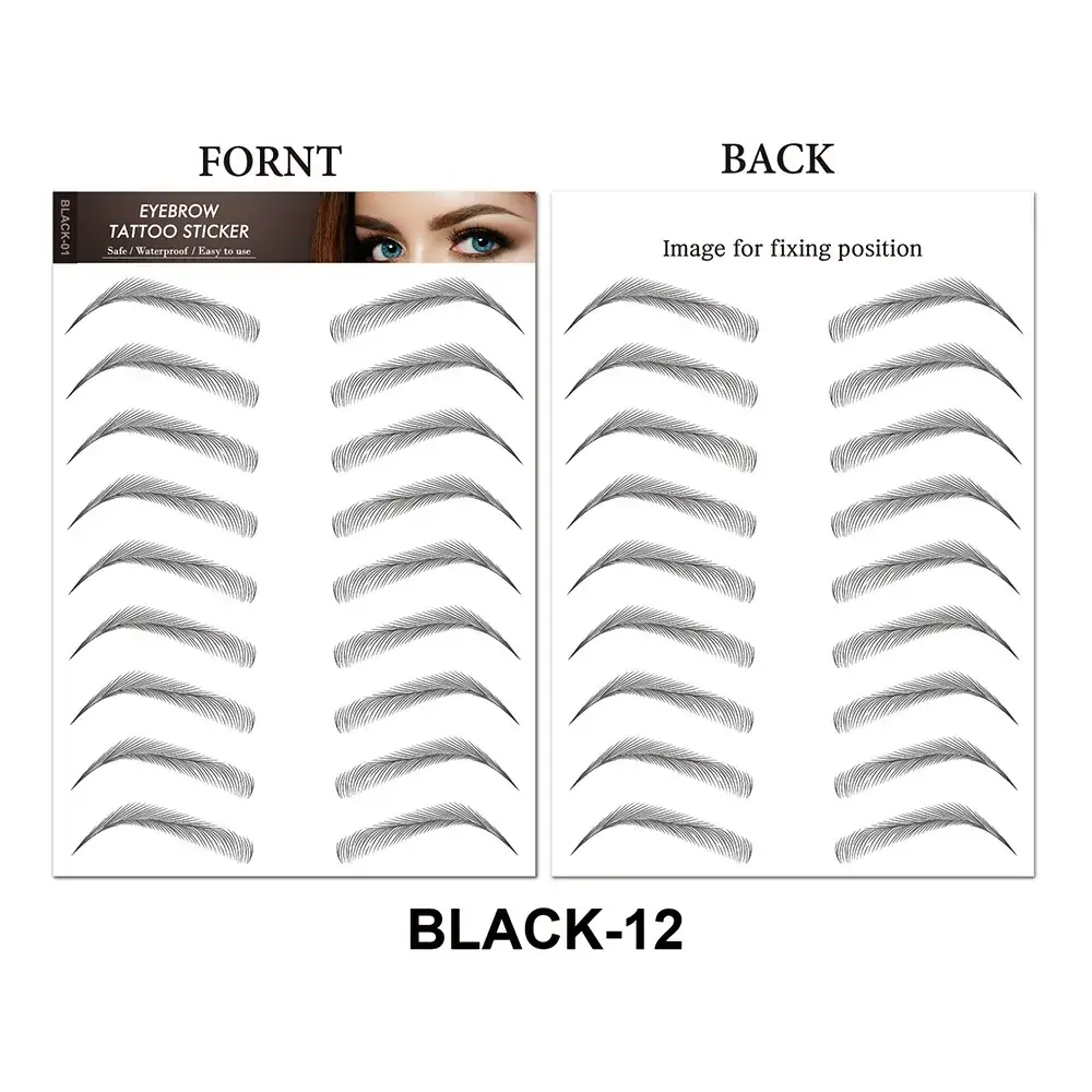 6d Imitation Eyebrow Stickers Black 10