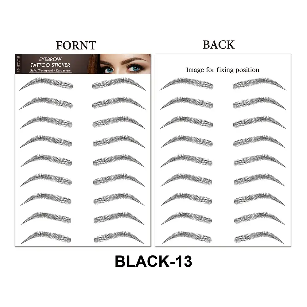 6d Imitation Eyebrow Stickers Black 10