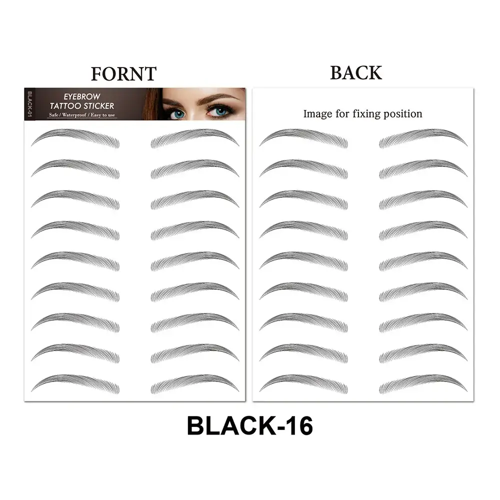 6d Imitation Eyebrow Stickers Black 10