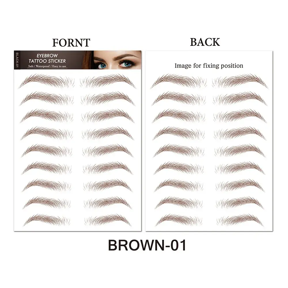 6d Imitation Eyebrow Stickers Black 10