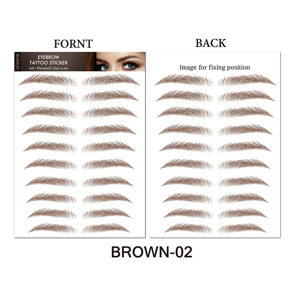 6d Imitation Eyebrow Stickers Black 10