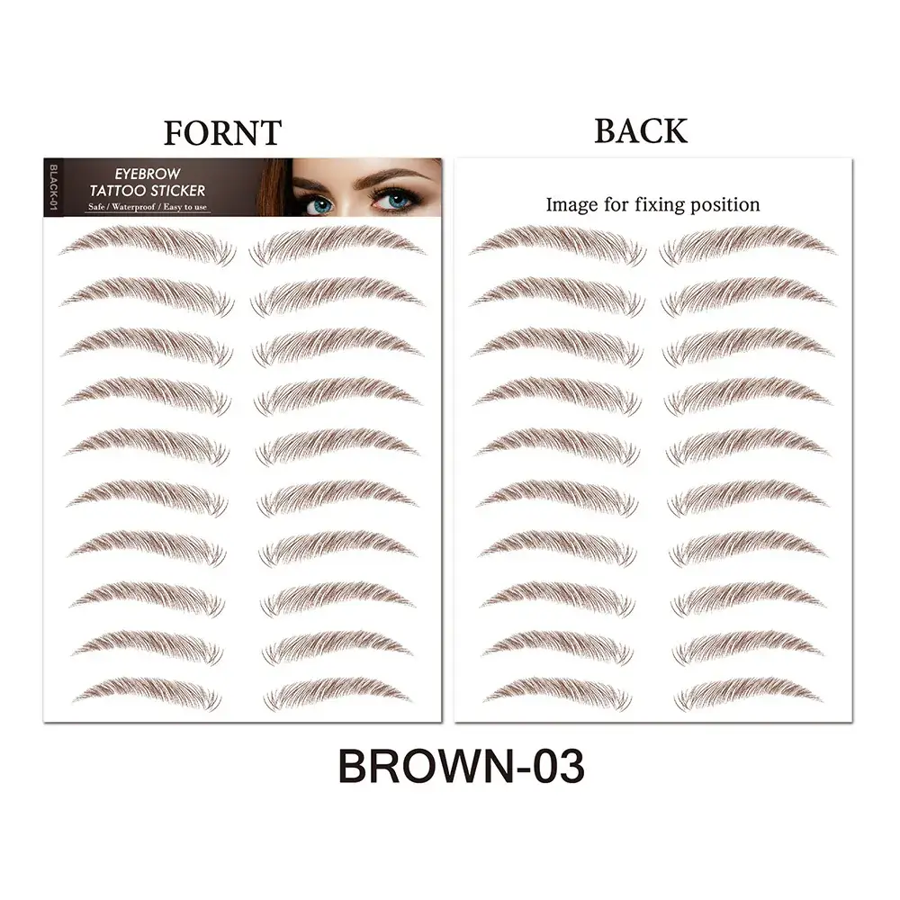 6d Imitation Eyebrow Stickers Black 10