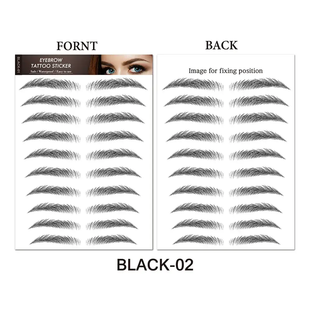 6d Imitation Eyebrow Stickers Black 10