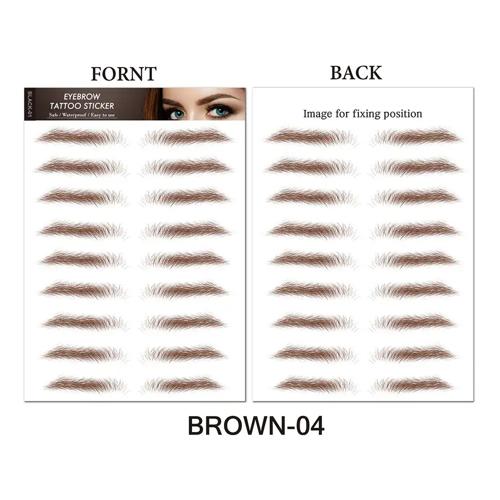 6d Imitation Eyebrow Stickers Black 10