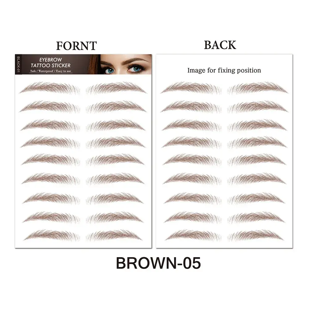 6d Imitation Eyebrow Stickers Black 10