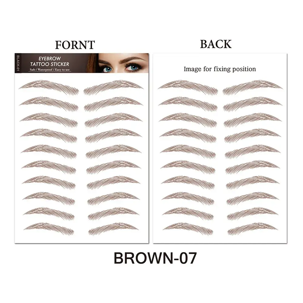 6d Imitation Eyebrow Stickers Black 10