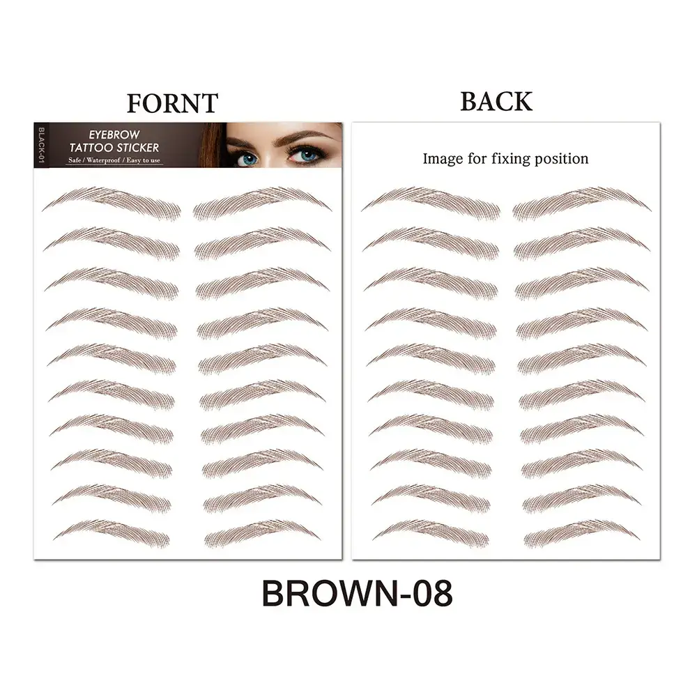6d Imitation Eyebrow Stickers Black 10