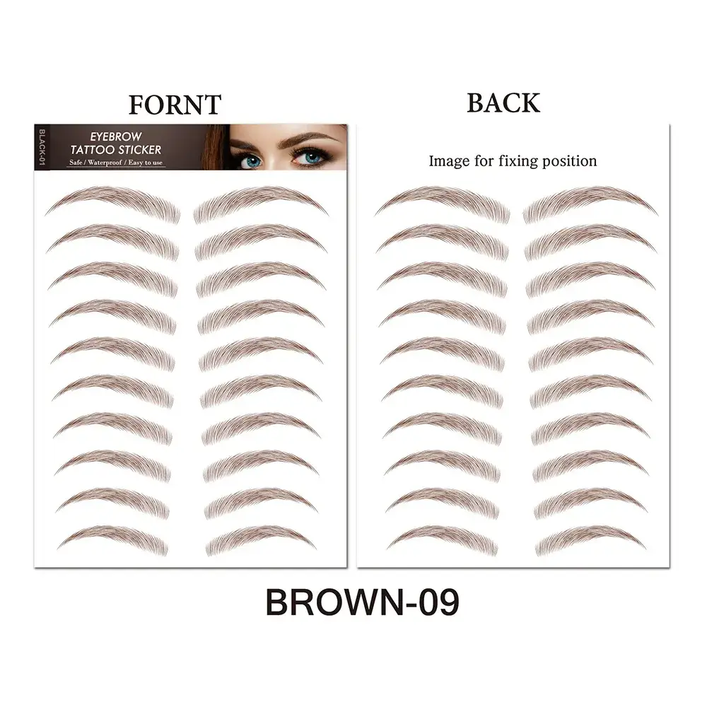 6d Imitation Eyebrow Stickers Black 10