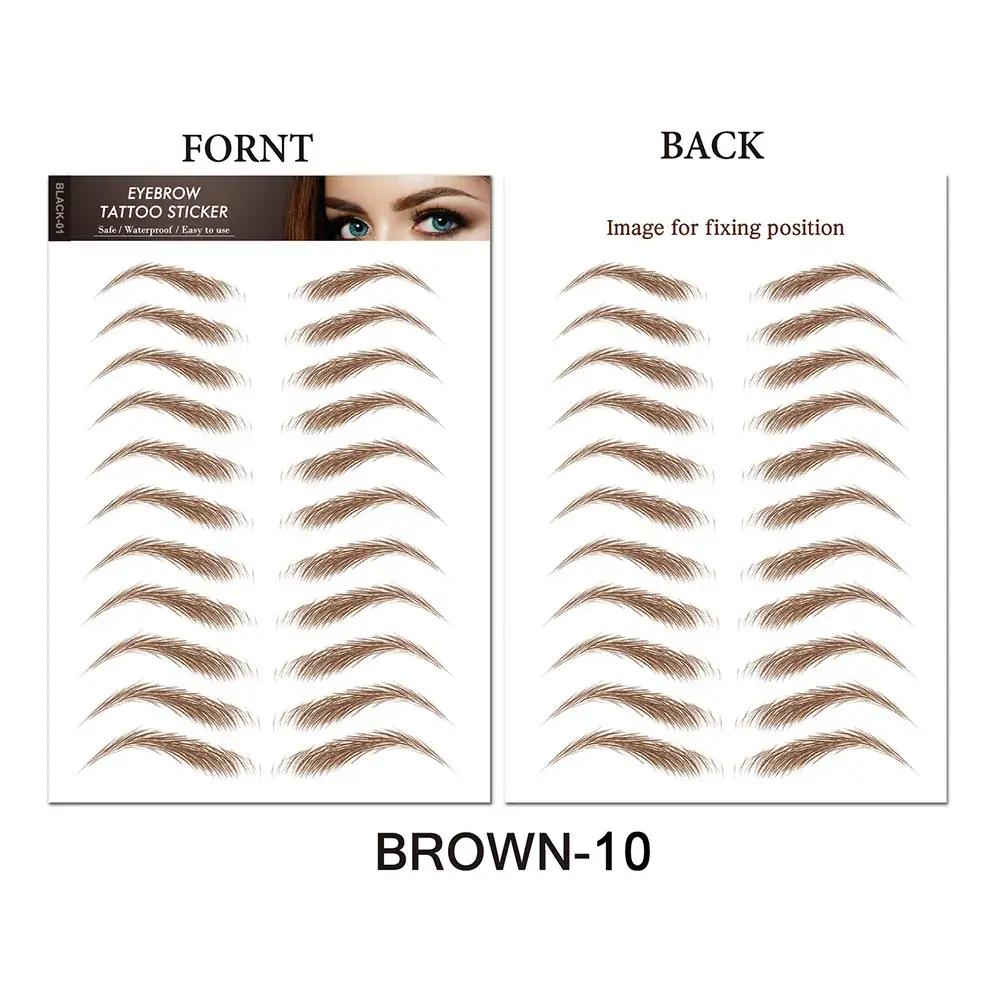 6d Imitation Eyebrow Stickers Black 10