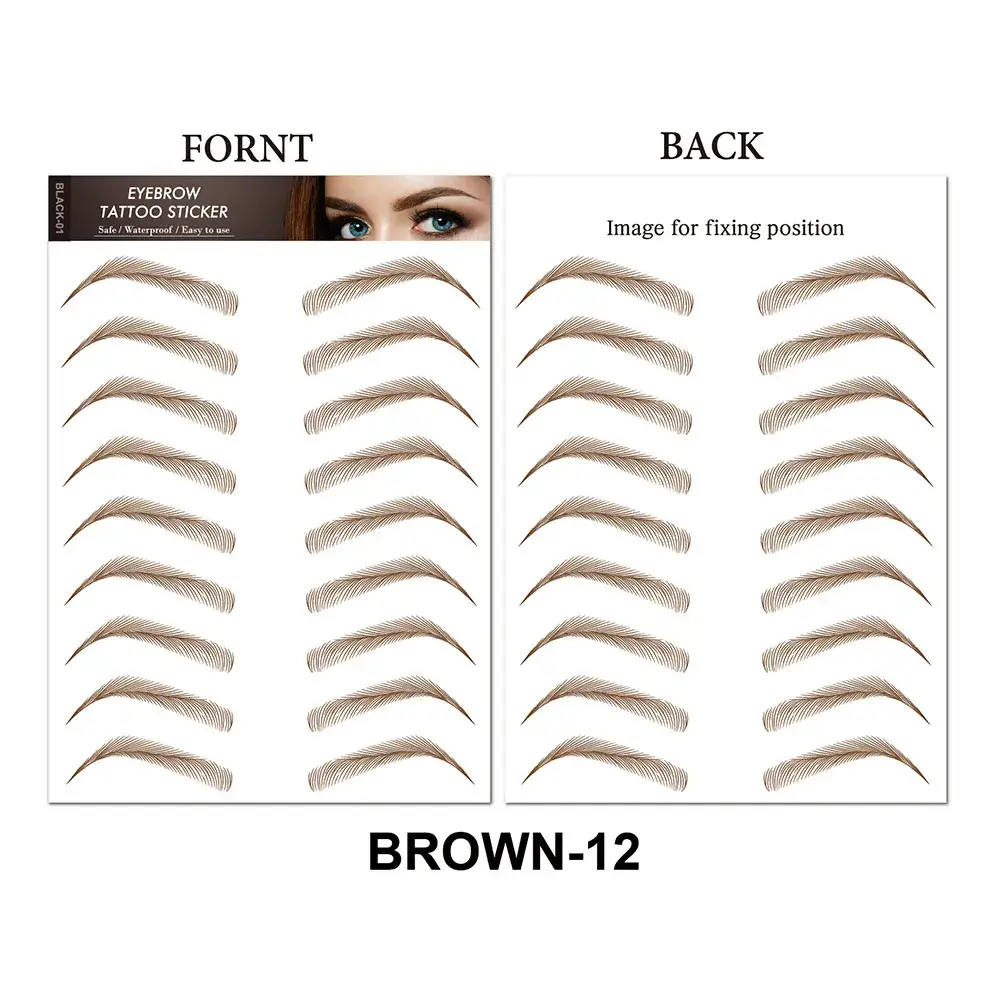 6d Imitation Eyebrow Stickers Black 10