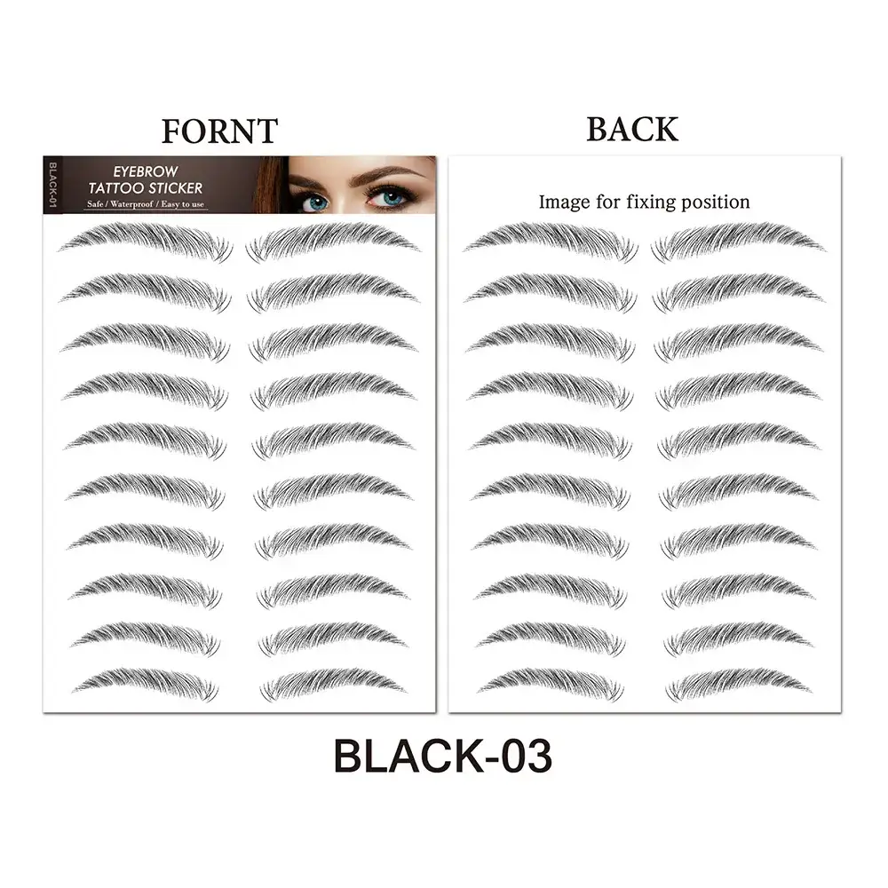 6d Imitation Eyebrow Stickers Black 10