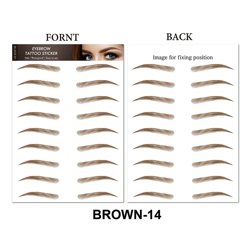 6d Imitation Eyebrow Stickers Black 10