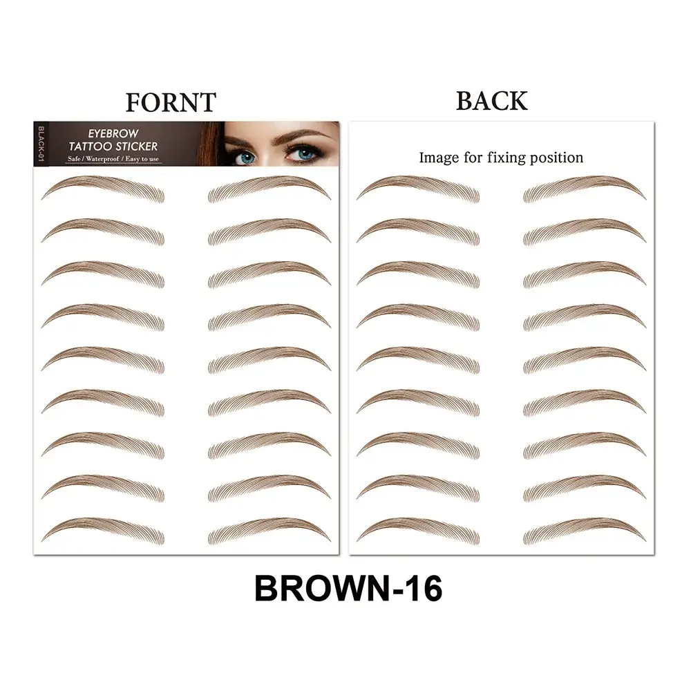 6d Imitation Eyebrow Stickers Black 10