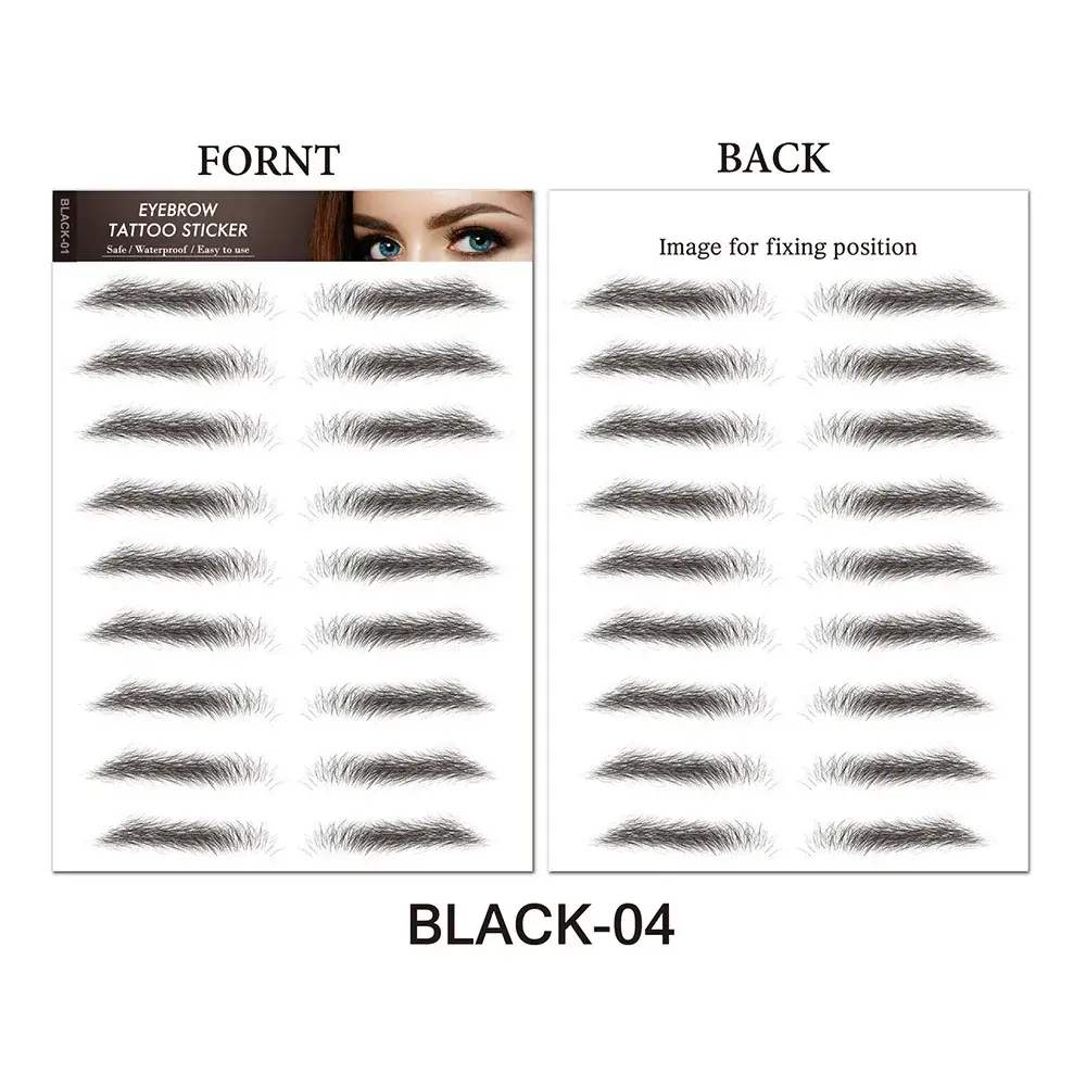 6d Imitation Eyebrow Stickers Black 10