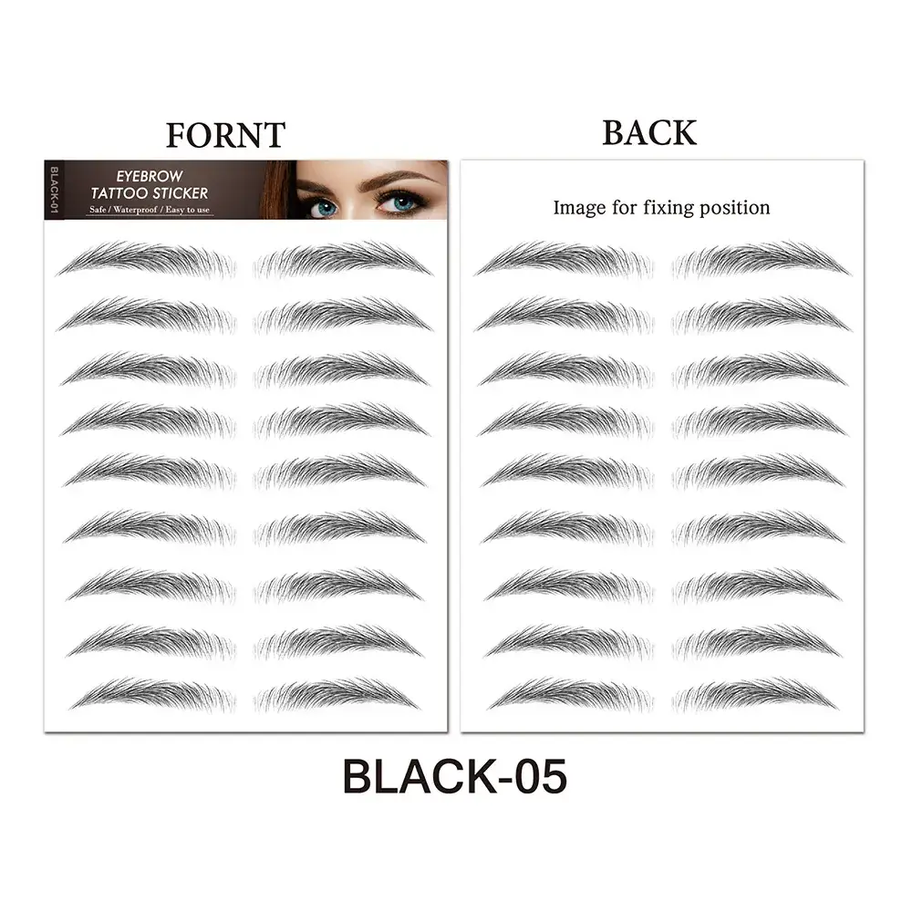 6d Imitation Eyebrow Stickers Black 10