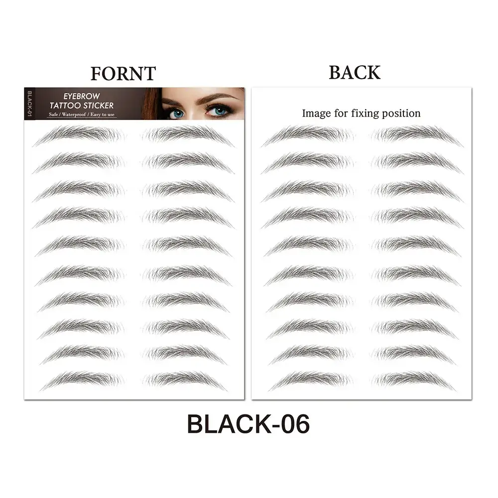 6d Imitation Eyebrow Stickers Black 10