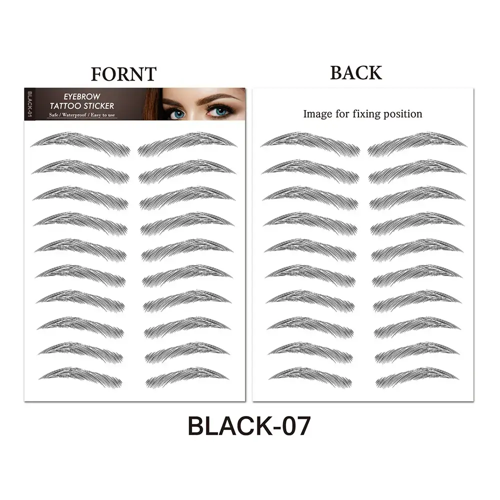 6d Imitation Eyebrow Stickers Black 10