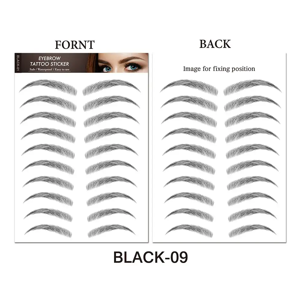 6d Imitation Eyebrow Stickers Black 10