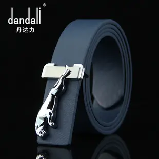 Men's Brown Leather Belt with Rivet Buckle Detail — feature 1