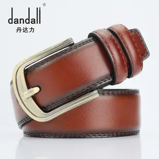 Men's Brown Leather Belt with Rivet Buckle Detail — feature 16