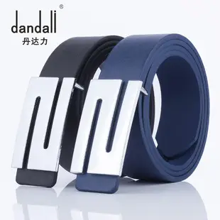Men's Brown Leather Belt with Rivet Buckle Detail — feature 3