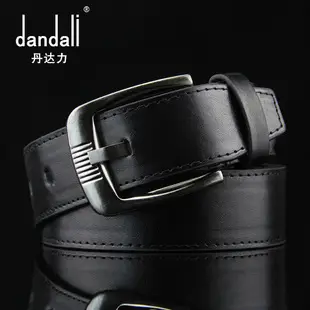 Men's Brown Leather Belt with Rivet Buckle Detail — feature 4