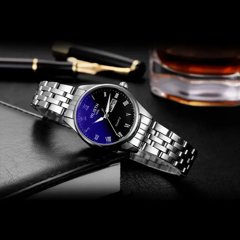Walis Blue Quartz Couple Watch Men Women