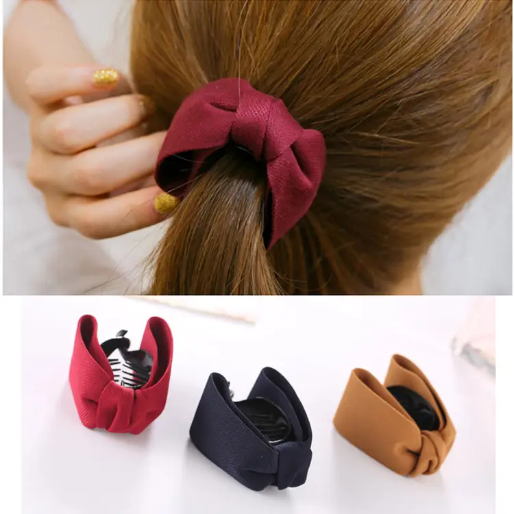 Korean Style Hair Clips - Blue, Black, Maroon Small Bow Clips - Image 2