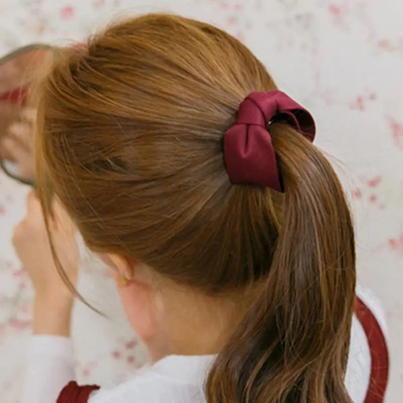 Korean Style Hair Clips - Blue, Black, Maroon Small Bow Clips - Image 3