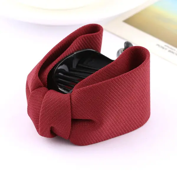 Korean Style Hair Clips - Blue, Black, Maroon Small Bow Clips — feature 10