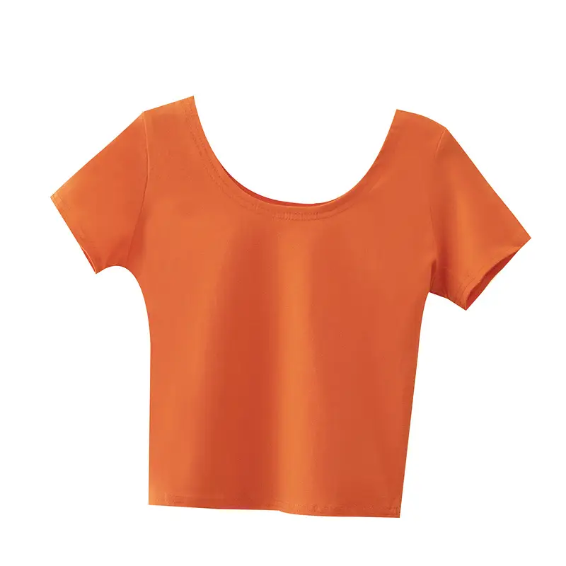 Korean Style Yellow Navel Baring T-Shirt - Image 19