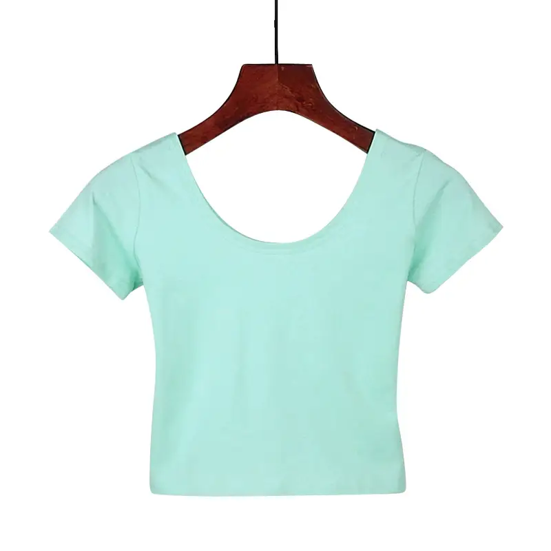 Korean Style Yellow Navel Baring T-Shirt - Image 10
