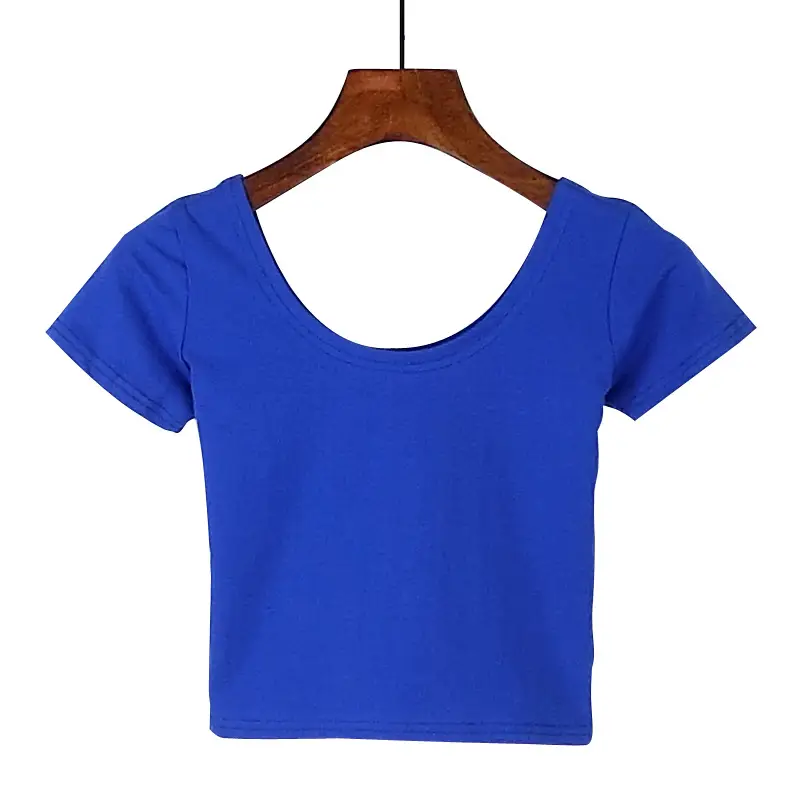 Korean Style Yellow Navel Baring T-Shirt - Image 11