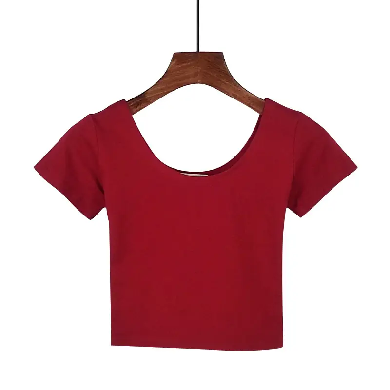 Korean Style Yellow Navel Baring T-Shirt - Image 12